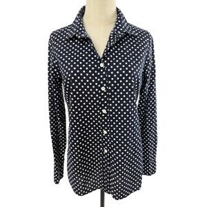 J.Crew Blue/White Polka Dot Button Down Shirt, Size Small